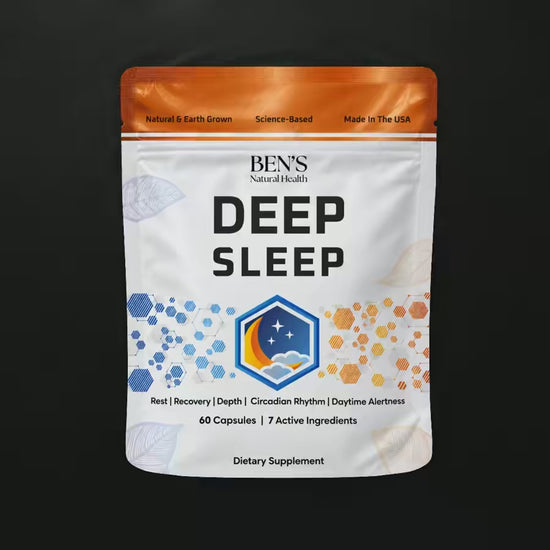 Deep Sleep supplement pouch on rippling dark water